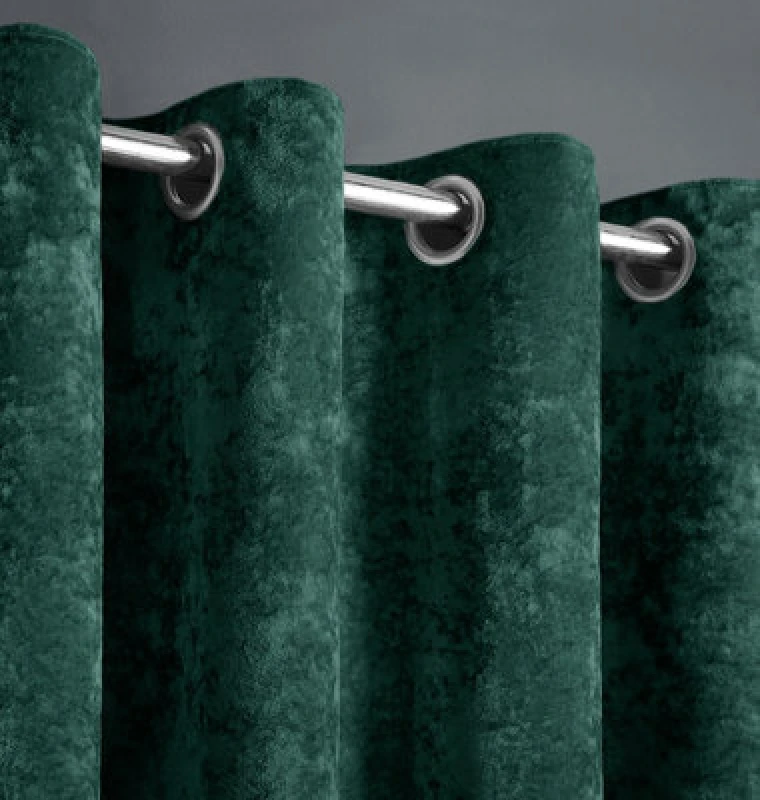 Image of Intimates Luxury Velvet Drapes Ring Top Curtains - Fully Lined, Thermal Perfect For Modern Decor And Sophisticated Style - Emerald