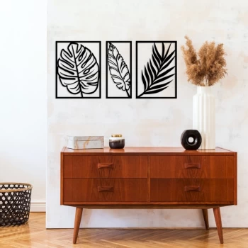 Image of Leaf 2 - Black Decorative Metal Wall Accessory