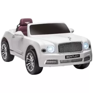 image of Homcom Bentley Mulsanne Licensed Kids Electric Ride-on Car With Remote - White