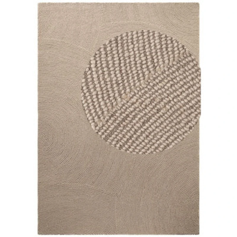 Image of The Rugs Eleni Wool Rug Hand Tufted Wool Geometric Area Rug Scandinavian Style In Beige
