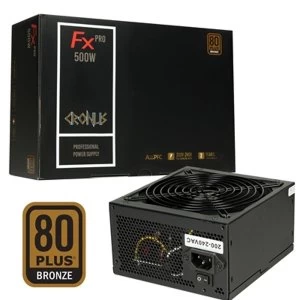 image of Cronus FX PRO 500W 140mm Silent Fan 80 PLUS Bronze PSU UK Plug