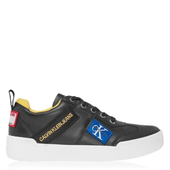 Image of Calvin Klein Jeans Norm Leather Trainers - Black
