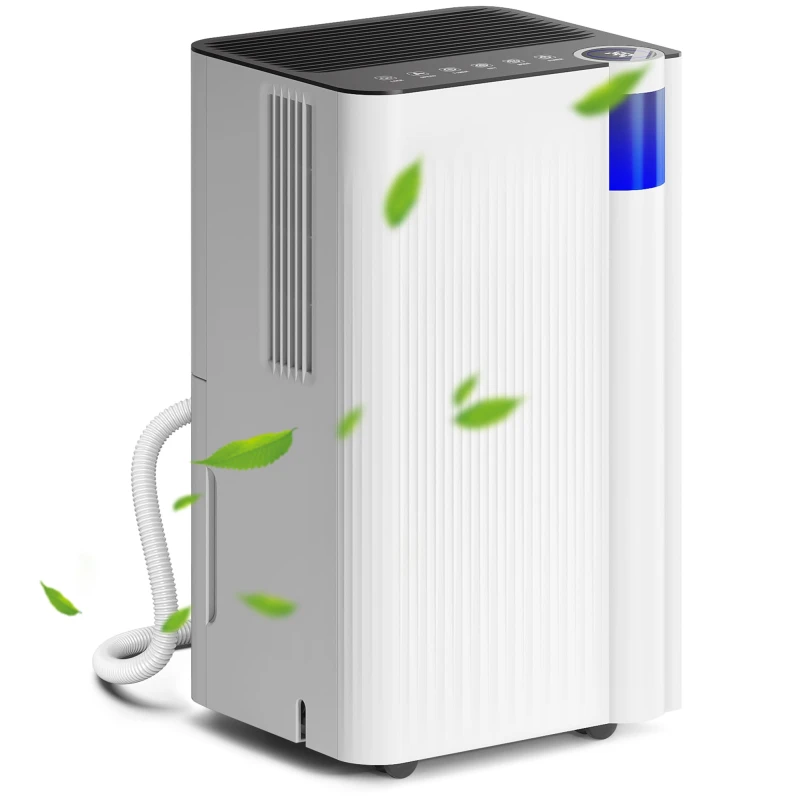 Image of HOMCOM HOMCOM 12L Dehumidifier with Filter, Auto Defrost, Children Lock, for Home in White White One Size Unisex 5061025074945
