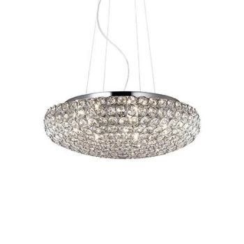 Image of King 7 Light Small Ceiling Pendant Chrome, G9