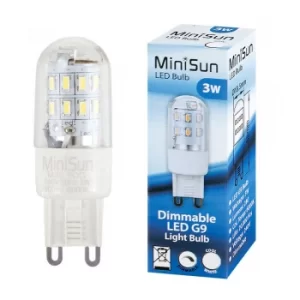 Image of 3 x MiniSun 3W Cool White Dimmable G9 LED Bulbs