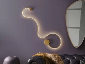 Image of Grafos Integrated LED Wall Light, Gold Leaf