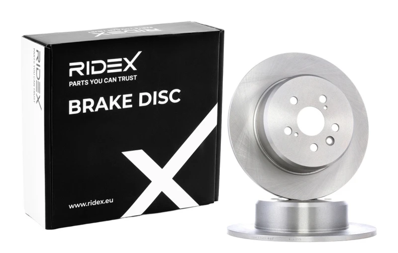 Image of RIDEX 82B0467 Brake disc Rear Axle, solid, Cast Iron, Uncoated, Untreated, without bolts/screws Cast Iron Brake Disc (82)