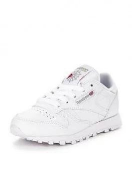 Image of Reebok Classic Leather Childrens Trainer, White, Size 1