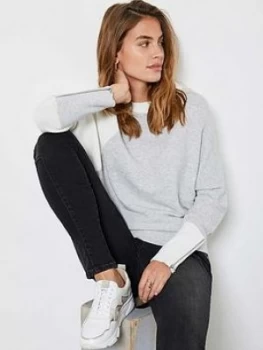 Image of Mint Velvet Blocked Ottoman Batwing Jumper - Grey