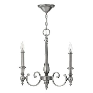 image of Chandelier 3 Light Antique Nickel Finish, E14