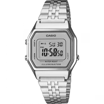 Image of Casio Lcd 'Classic' Chronograph Watch - LA680WEA-7EF - silver