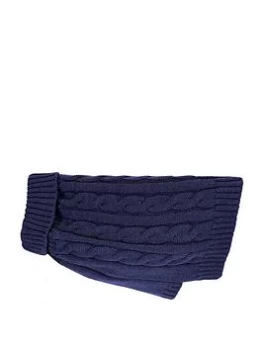 image of Happy Pet Charlton Cable Knit Midnight Blue Dog Jumper XX-Sm Polyester