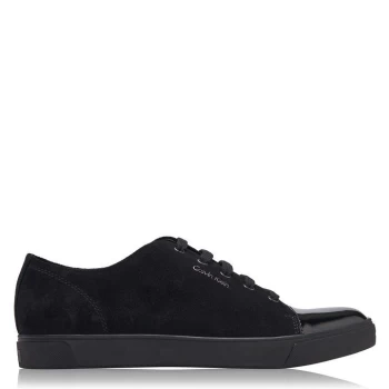 Image of Calvin Klein Napoleon Suede Patent Trainers - Black