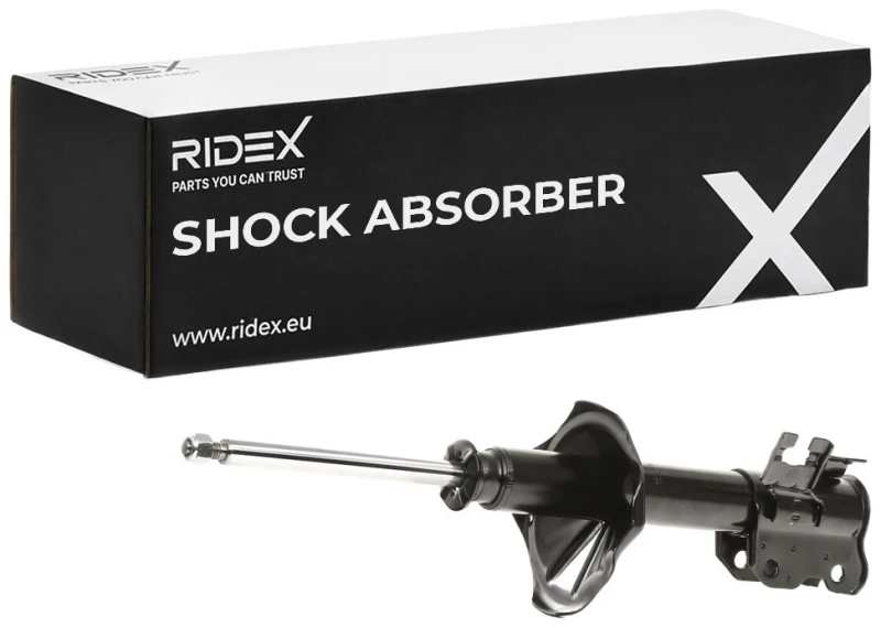 Image of RIDEX 854S0525 Shock absorber Front Axle Right, Gas Pressure, Twin-Tube, Suspension Strut, Top pin Shock Absorber (854)