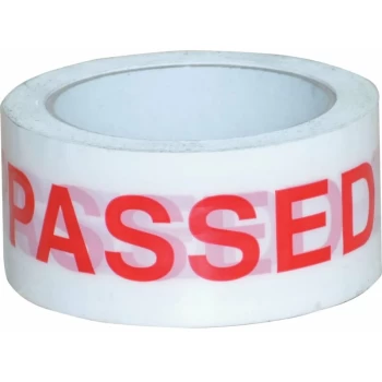 image of Avon - Printed 'passed' Tape - 50MM X 66M