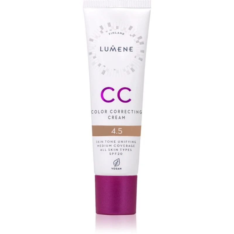 Image of Lumene CC Color Correcting Cream CC cream for even skin tone SPF 20 shade 4.5 (Neutral) 30ml