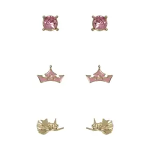 image of Disney Princess Sleeping Beauty Pink & Gold Trio Earring Set SH00703YRPL