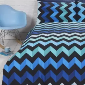 Image of Three D Effect Duvet Set, Blue, King - Rapport