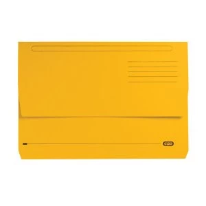 Image of Elba Strongline Foolscap Bright Manilla Document Wallet Half Flap Heavyweight 320gsm 32mm Yellow Pack of 25