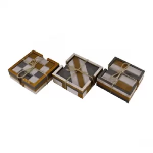 Image of Set of 4 Square, Resin Coasters, Abstract Design