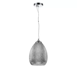 image of Moreno Dome Ceiling Pendant Lamp Chrome, 1 Light, E27