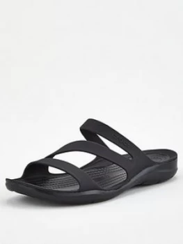 image of Crocs Swiftwater Flat Sandal - Black, Size 3, Women