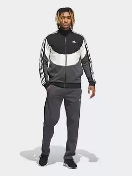 Image of adidas Sportswear Colorblock Tracksuit - Grey, Size XS, Men