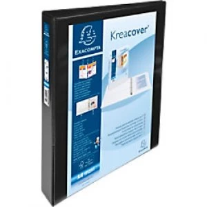 Image of Exacompta Presentation Ring Binder Polypropylene A4+ 4 ring 25mm Black Pack of 10