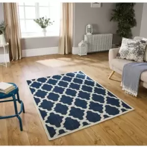 Moda Flatweave Trellis Blue 120cm x 160cm Rectangle - Blue