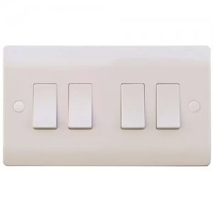 image of ESR Sline 10A White 4G 2 Way 230V Electric Wall Plate Switch