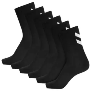 image of Hummel Chevron 6 Pack of Crew Socks - Black