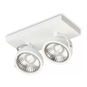 Image of Ideal Lux KONIG 2 Light Twin Ceiling Spotlight White