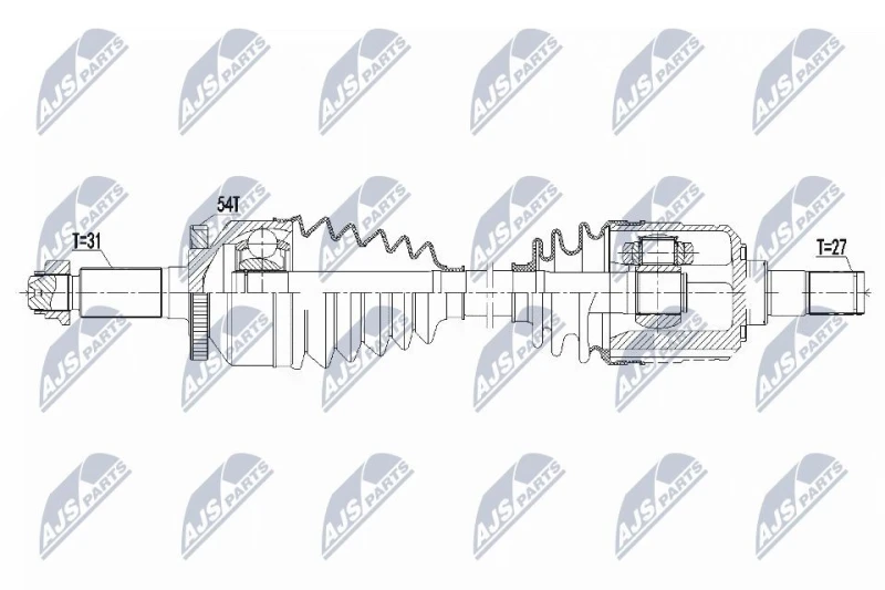 Image of NTY NPW-KA-360 Drive shaft Automatic Transmission, Front Axle Left Drive Shaft (13)