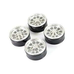 Fastrax Aluminum Beadlock Ten 1.9" Wheels - Silver (4Pc)