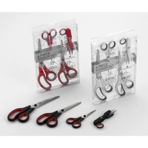 image of Grunwerg 4 Piece Scissor Set White/Grey Handles