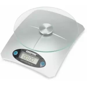 image of Kitchen Weighing Scales Digital Food Weighing Cooking Baking 5KG Silver Geepas - Silver