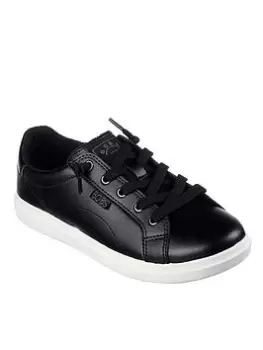 Image of Skechers Bobs D Vine Vegan Leather Faux Lace Slip On Sneaker - Black Synthetic, Black, Size 6, Women