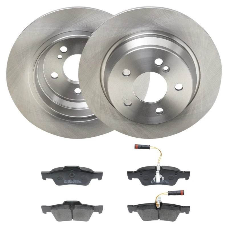 Image of RIDEX 3405B1873 Brake disc and pads set Rear Axle, Brake Disc Type: Solid, incl. wear warning contact Brake Set,disc brakes (3405)