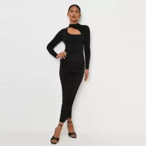 image of Missguided Side Shirt Dresss Ls - Black