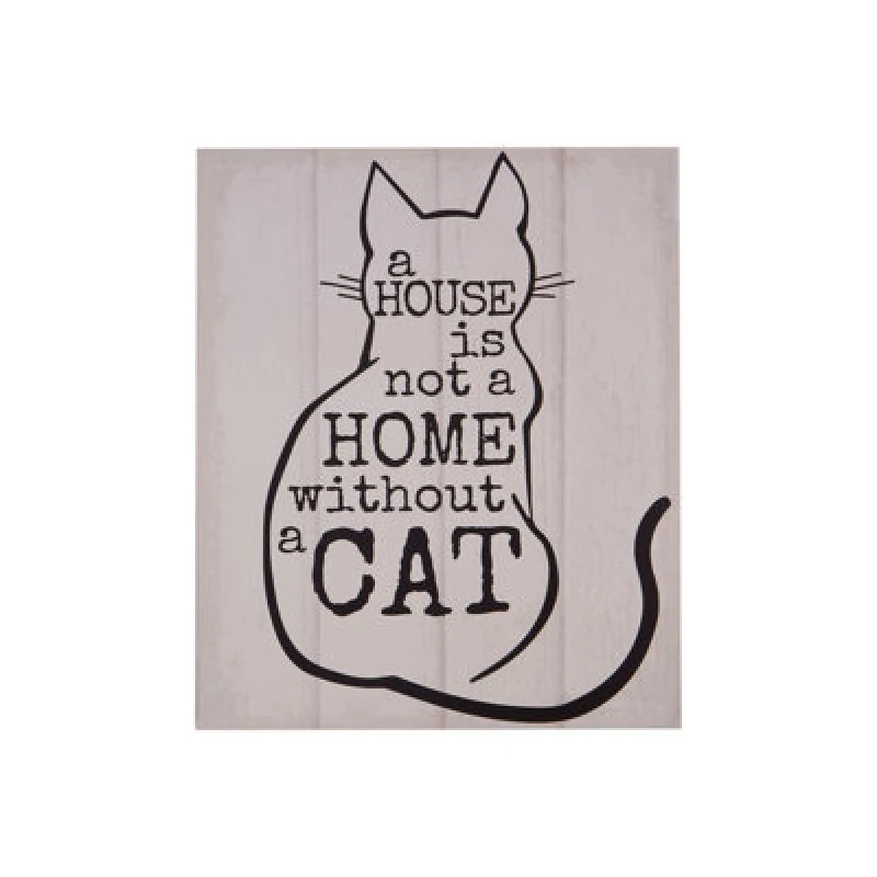 Image of Premier Housewares Cat Wall Plaque Home Wall Decor Cream