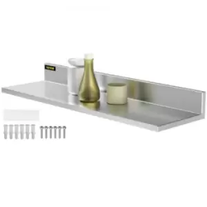 Image of VEVOR Stainless Steel Wall Shelf, 8.6'' x 30'', 44 lbs Load Heavy Duty Commercial Wall Mount Shelving w/Backsplash for Restaurant, Home, Kitchen, Hote