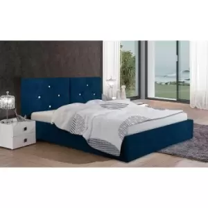 Image of Envisage Trade - Cubana Upholstered Beds - Plush Velvet, King Size Frame, Blue - Blue