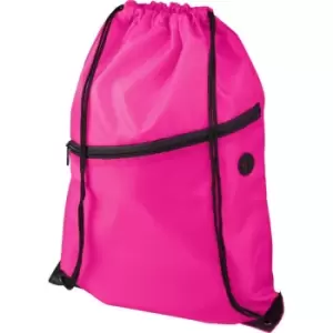 Image of Bullet Adults Unisex Oriole Zippered Drawstring Backpack (One Size) (Magenta)