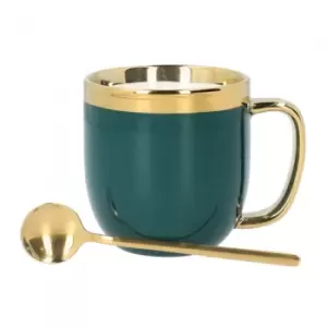 image of Cup with a spoon Homla SINNES Green, 280 ml