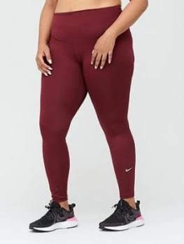 Image of Nike The One Curve Legging - Dark Beetroot, Dark Beetroot, Size 26-28=3X, Women