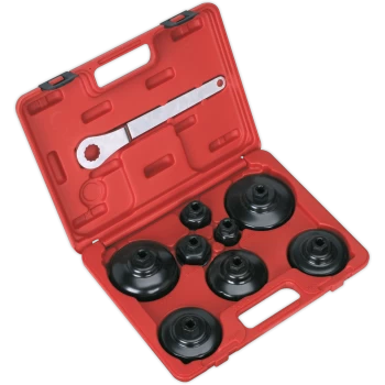 Image of Sealey VS7005 9 Piece Paper Cartridge Type Oil Filter Cup Wrench Set