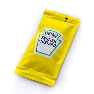 image of Heinz English Mustard Sachets Single Portion Pack of 250 HEI006