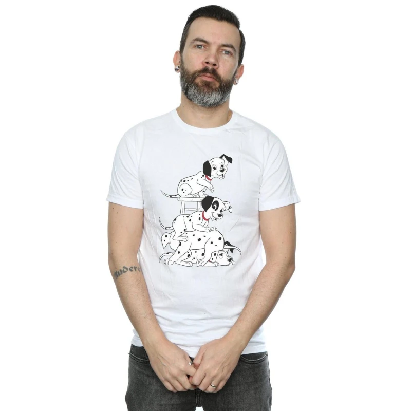 Image of Disney Men 101 Dalmatians Chair T-Shirt in White Size: Small White S Male 5057736600450