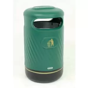 Image of Slingsby Harri Hooded Top Bin 100 Litre Capacity -Dark Green With Stubber Plate