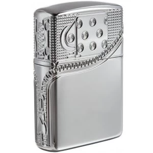 Zippo Unisexs Zipper Design High Polish Chrome Windproof Lighter